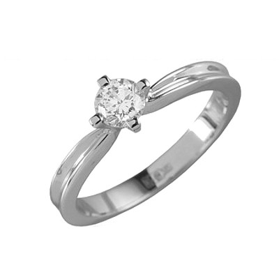 Помолвочное кольцо из белого золота с бриллиантом 90093-1