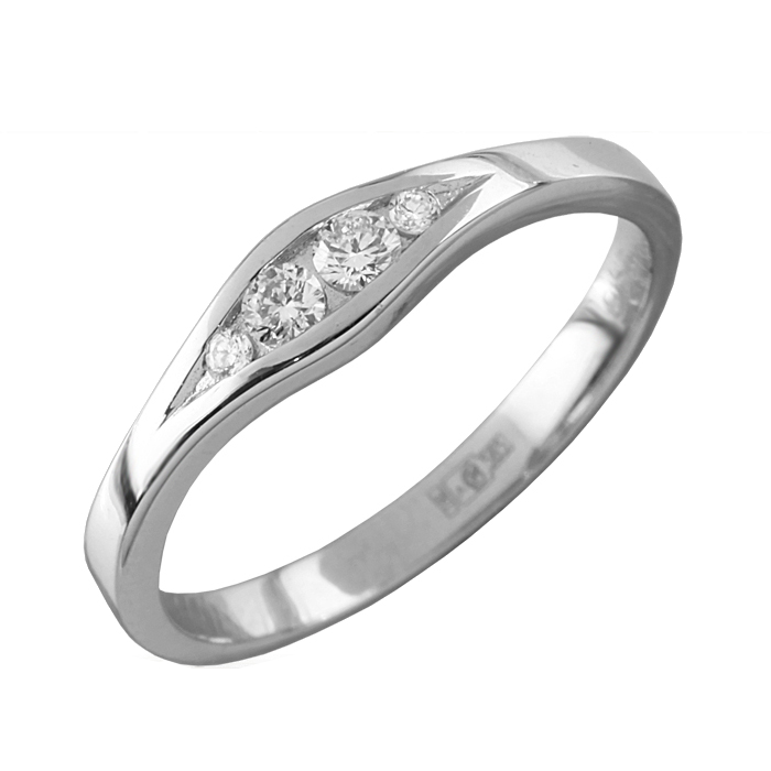 Помолвочное кольцо из белого золота с бриллиантом 90738-1