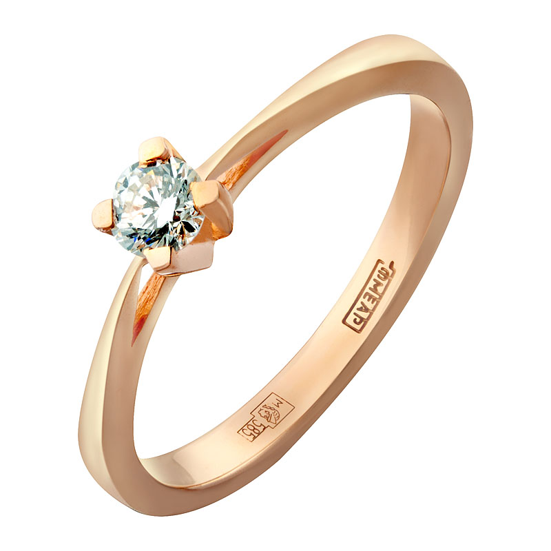 Помолвочное кольцо из белого золота с бриллиантом 0274