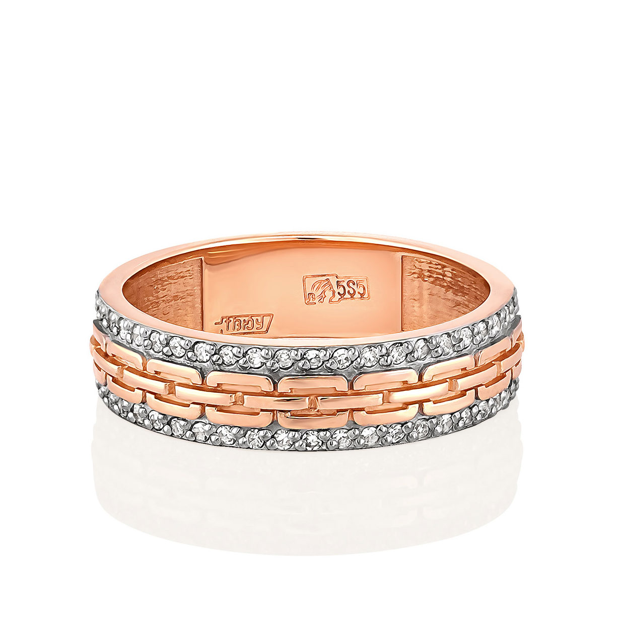Обручальное кольцо из золота с бриллиантом 1-0422-1000