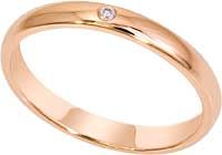 Обручальное кольцо из золота с бриллиантом 1017081-11240