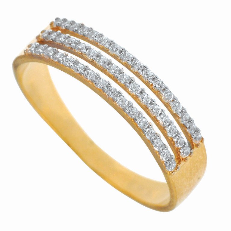 Золотое кольцо с дорожкой из фианитов