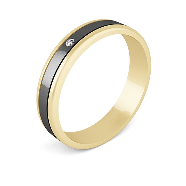 Обручальное кольцо из золота с бриллиантом 18500020