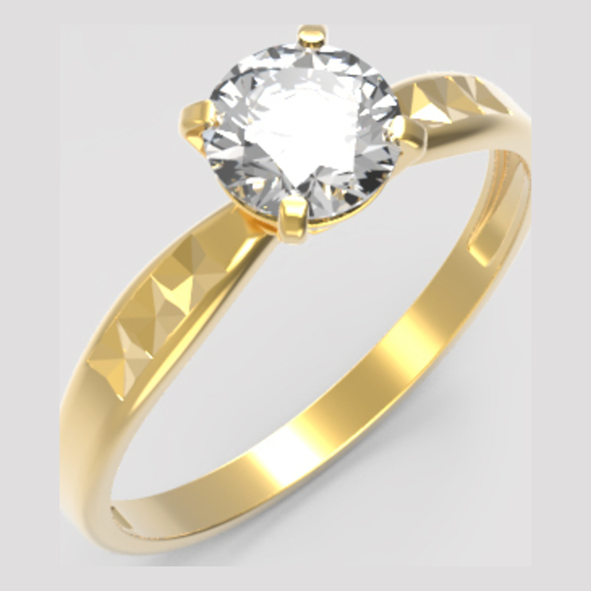 Золотое кольцо с фианитом к-011-а