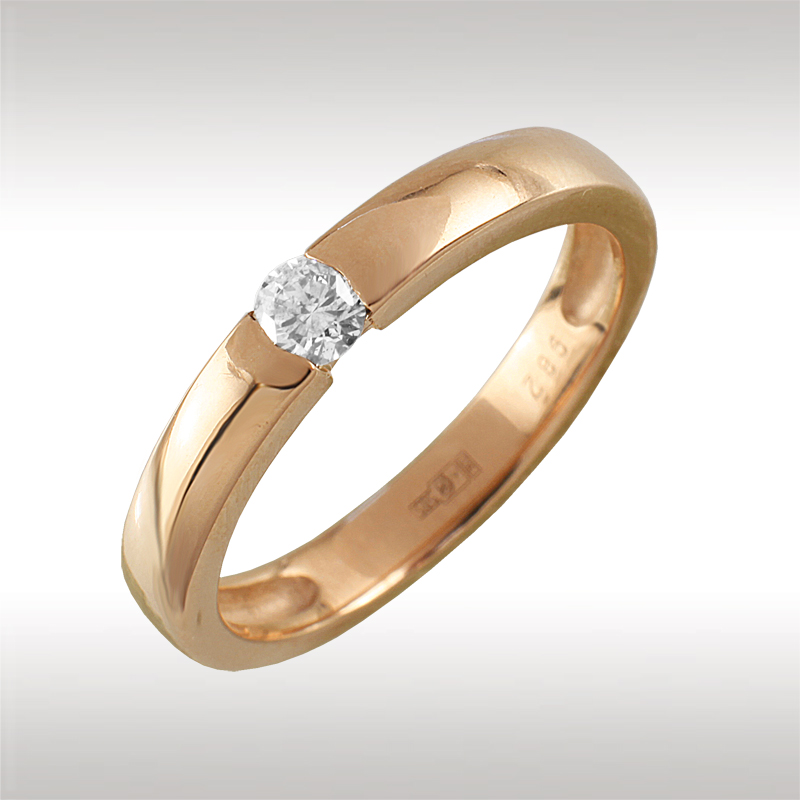 Помолвочное кольцо из золота с бриллиантом 90604