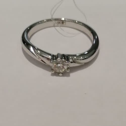 Помолвочное кольцо из белого золота с бриллиантом к11036брв