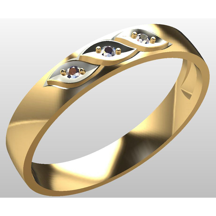 Обручальное кольцо из золота с бриллиантом 957-110