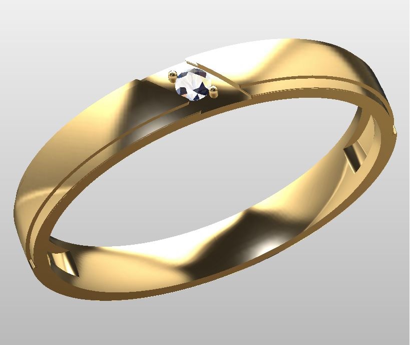Обручальное кольцо из золота с бриллиантом Меридиан ЮК 1002-110 1002-110