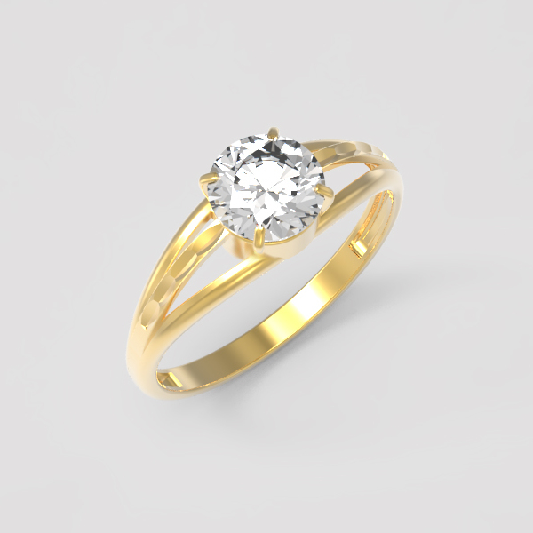Золотое кольцо с фианитом к-127