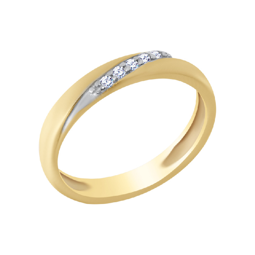 Обручальное кольцо из золота с бриллиантом 1017131-11140