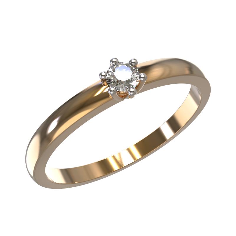 Помолвочное кольцо из золота с бриллиантом 1028371-11240