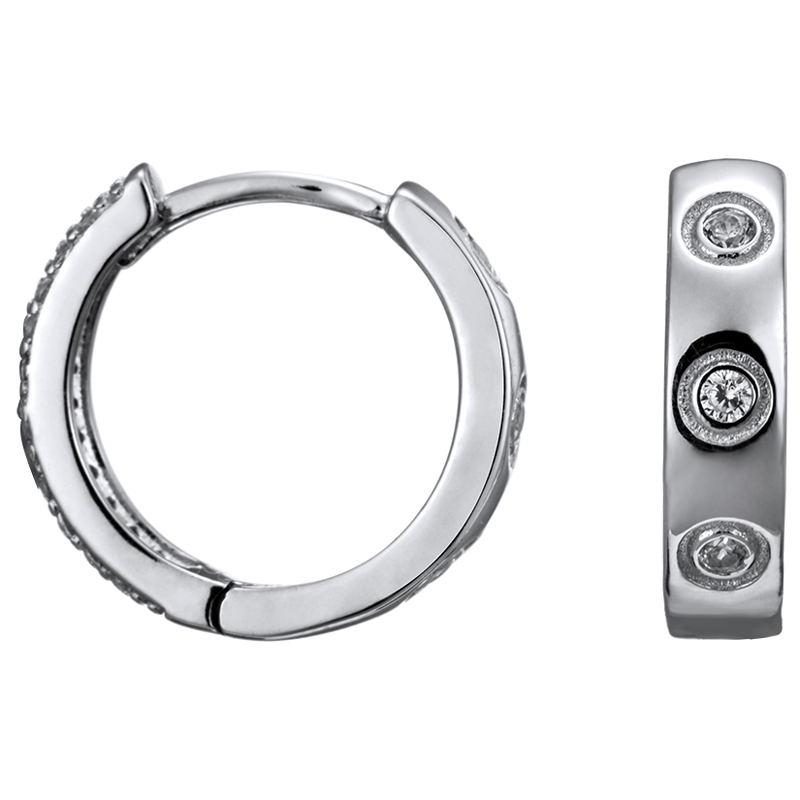 Серьги из серебра с фианитом Силверк lle 479 lle 479