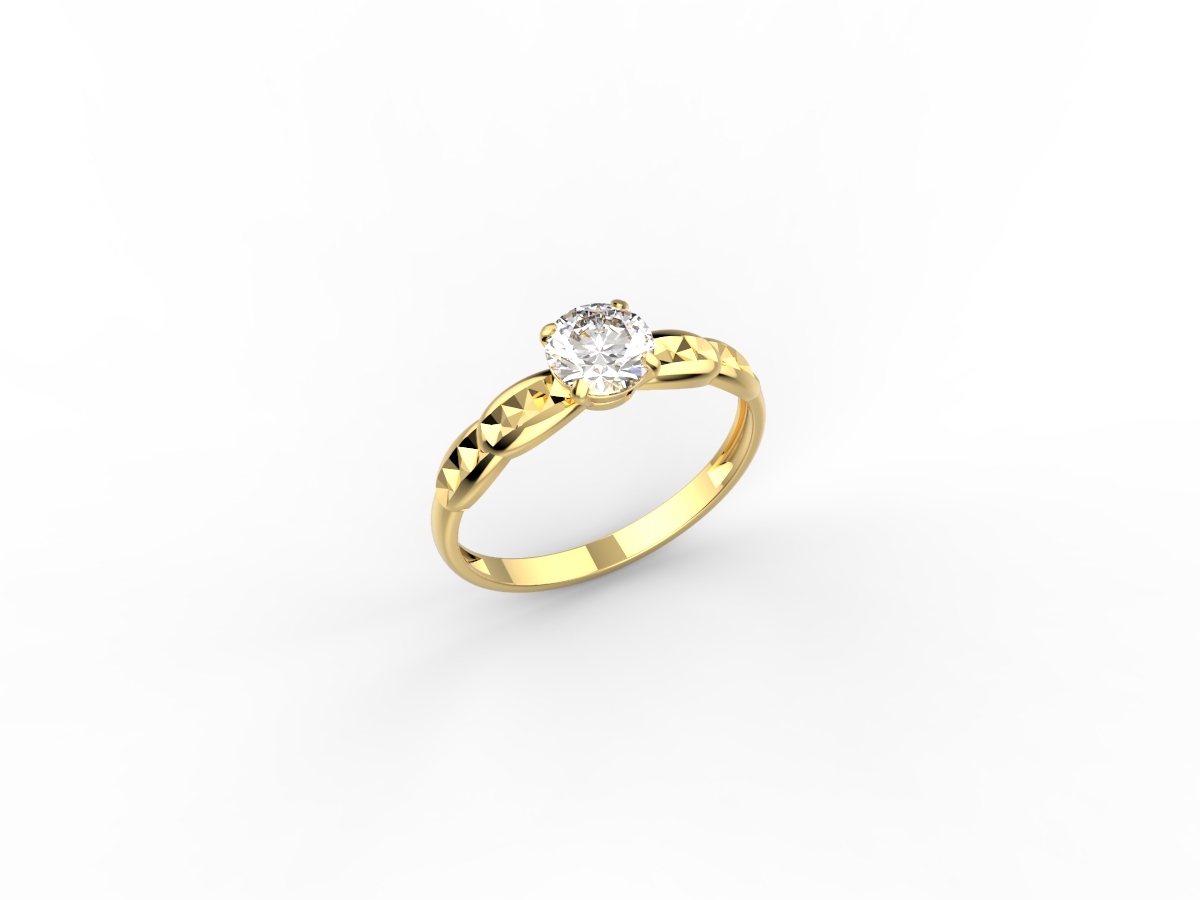 Золотое кольцо с фианитом к-090-а