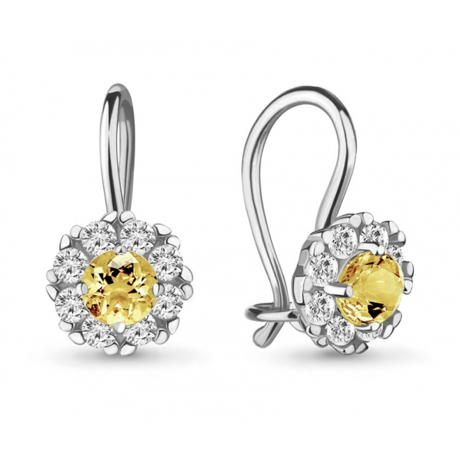 Серьги детские из серебра с фианитом Эффект с48-40965сфж с48-40965сфж