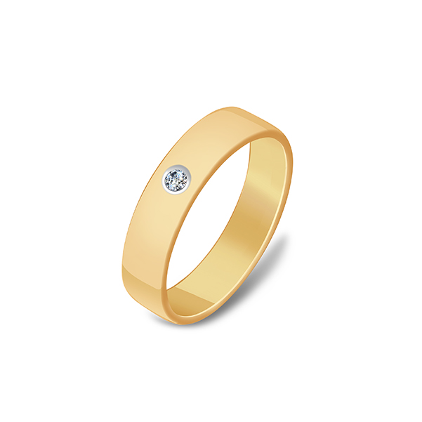 Обручальное кольцо из золота с бриллиантом 955-110