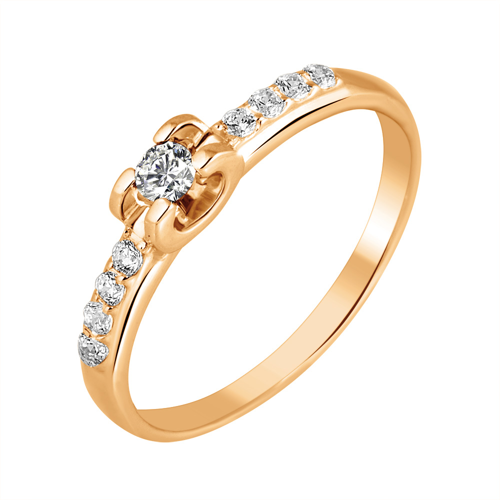 Помолвочное кольцо из золота с фианитом КАРАТ БЮЗ 11-0123-11-01 11-0123-11-01