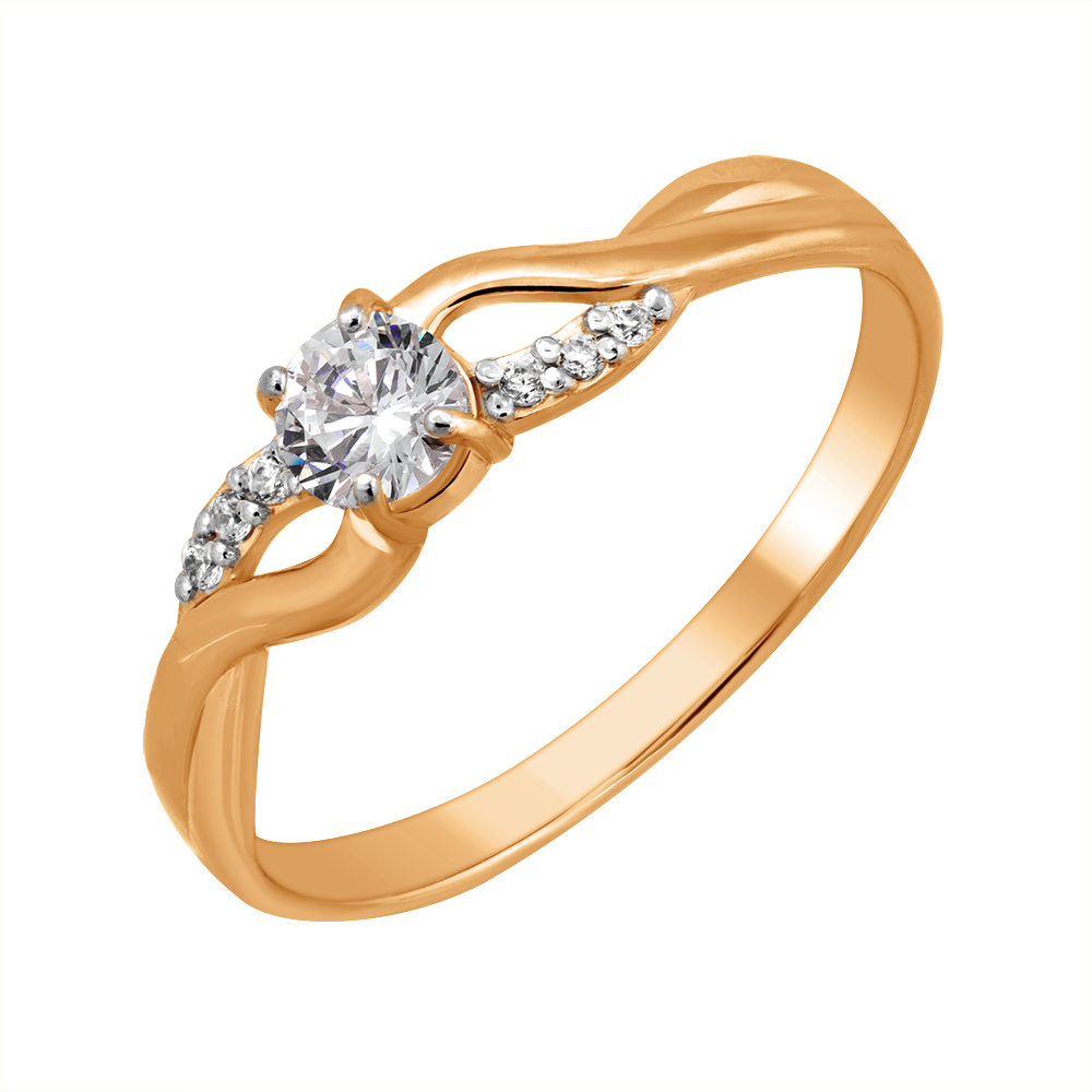 Помолвочное кольцо из золота с фианитом КАРАТ БЮЗ 11-1001-11-01 11-1001-11-01