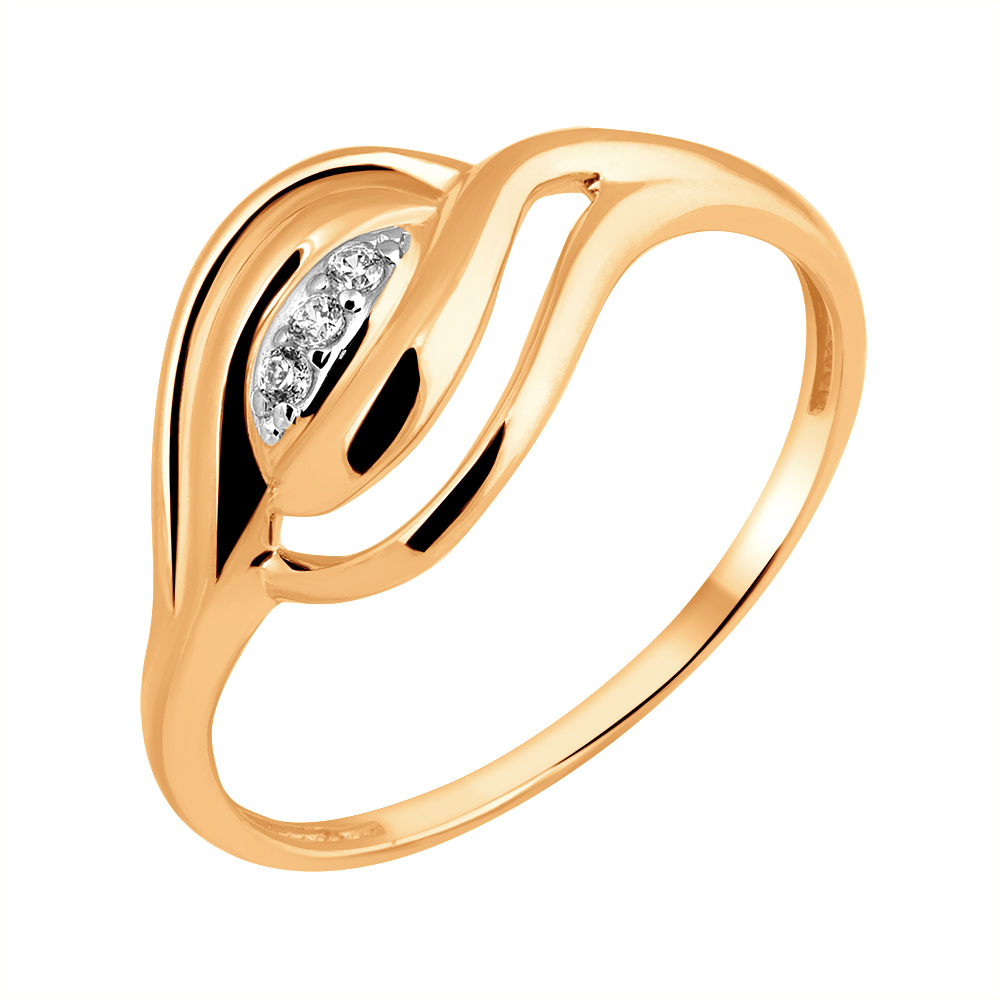 Кольцо из золота с фианитом КАРАТ БЮЗ 11-1439-11-01 11-1439-11-01