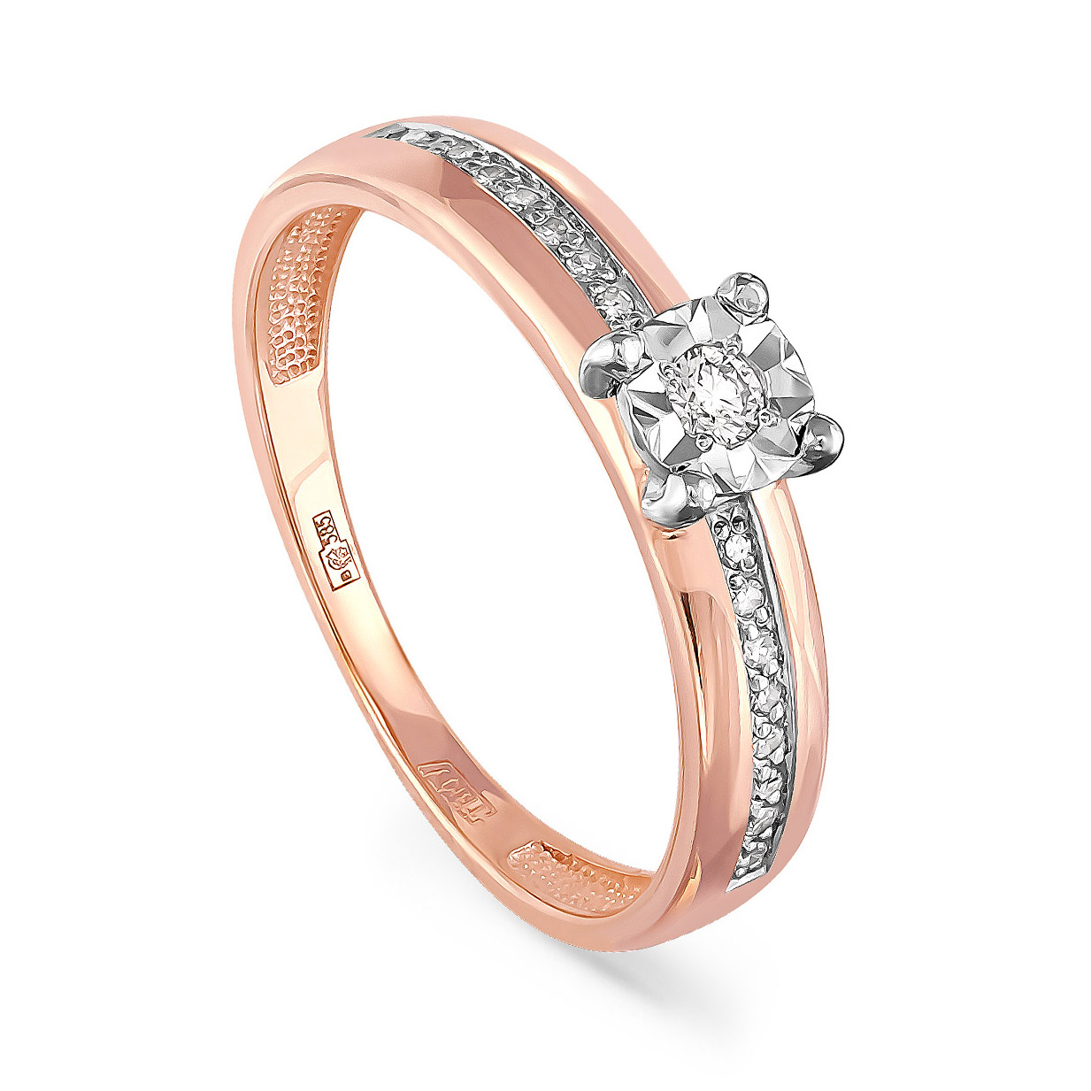 Помолвочное кольцо из золота с бриллиантом 11-01086-1000