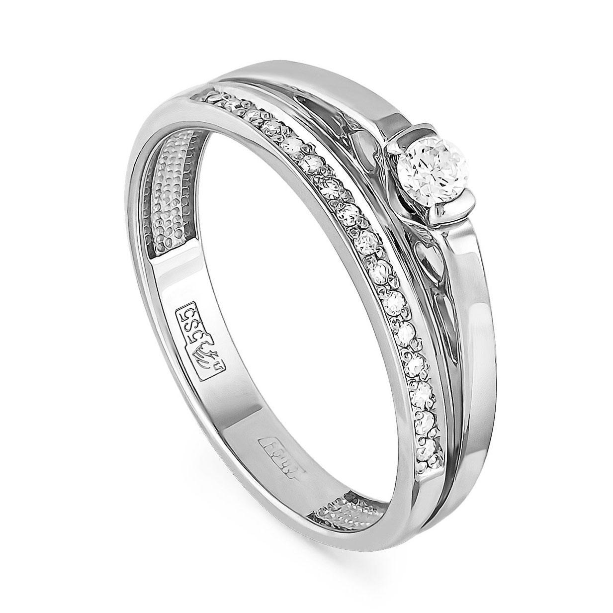 Помолвочное кольцо из белого золота с бриллиантом 1-1325-1000