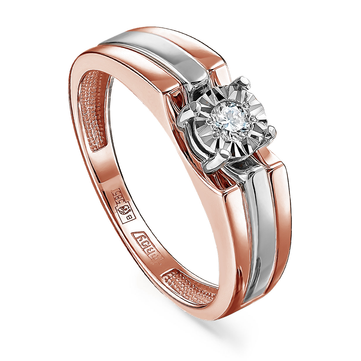 Помолвочное кольцо из золота с бриллиантом 11-01245-1000