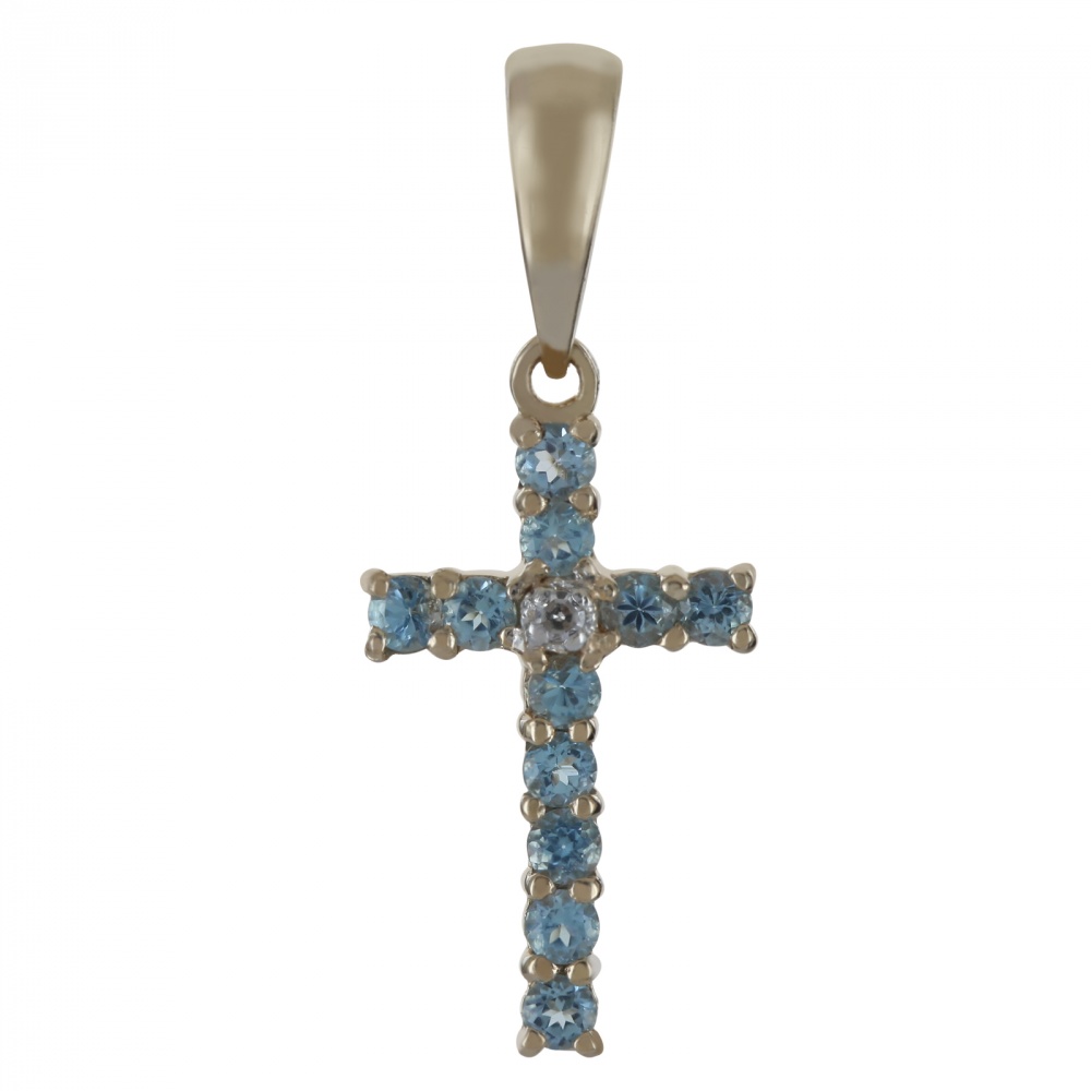 Золотой крест с аметистом и бриллиантом арт. б350002 б350002