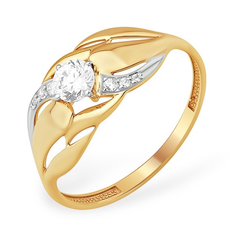 Золотое кольцо с фианитом к13210063