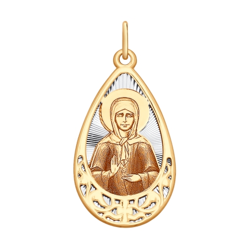 Иконка-подвес из золота Матрона Московская 104128