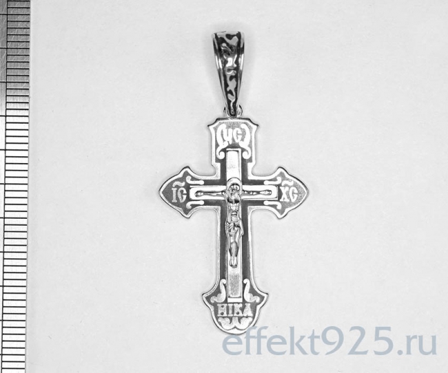 Серебряный крест с эмалью кс-32186э