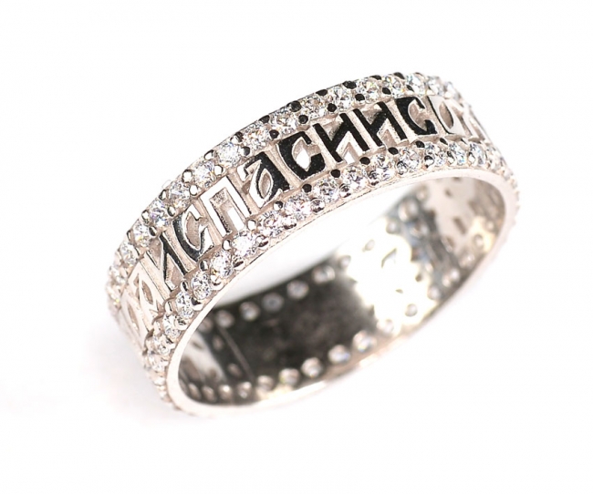 Обручальное кольцо из серебра с фианитом Эффект с48-61566кф-17.5 с48-61566кф-17.5