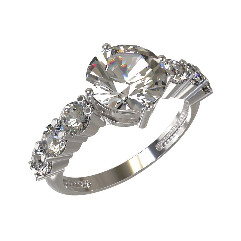 Серебряное кольцо с фианитом 1032691-01210