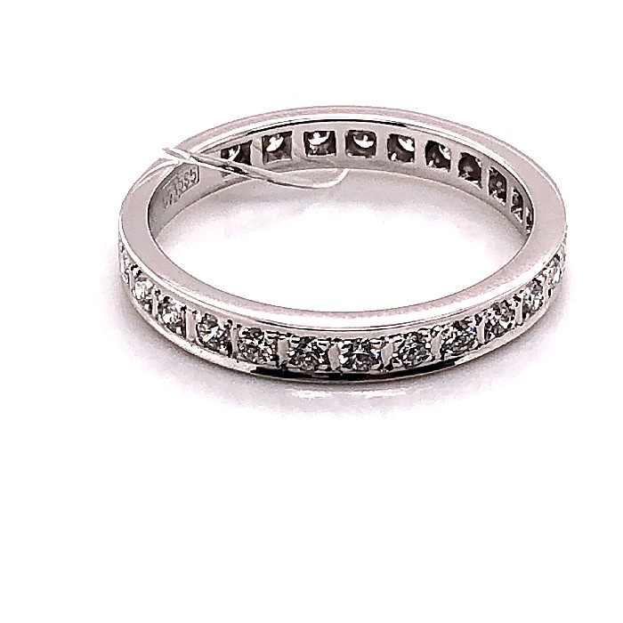 Обручальное кольцо из белого золота с бриллиантом 03077