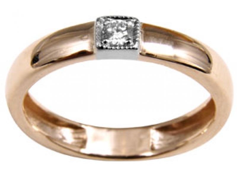 Обручальное кольцо из золота с бриллиантом 1004131-13240