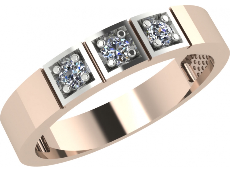 Обручальное кольцо из золота с бриллиантом 1021431-11140