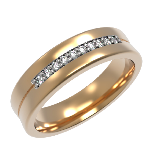 Обручальное кольцо из золота с бриллиантом 1030261-11140