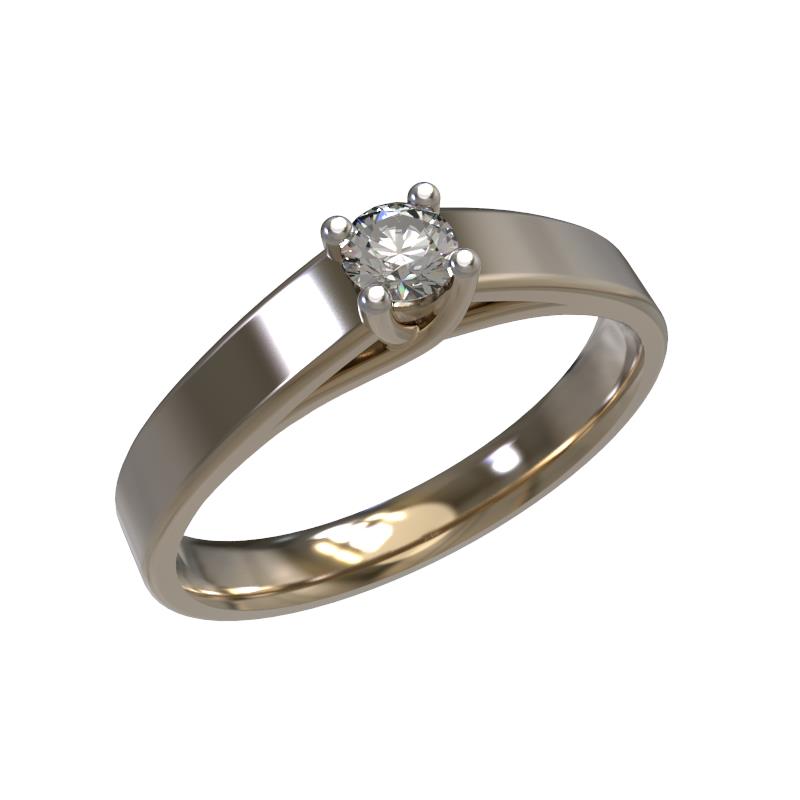 Помолвочное кольцо из золота с бриллиантом 1030601-11240