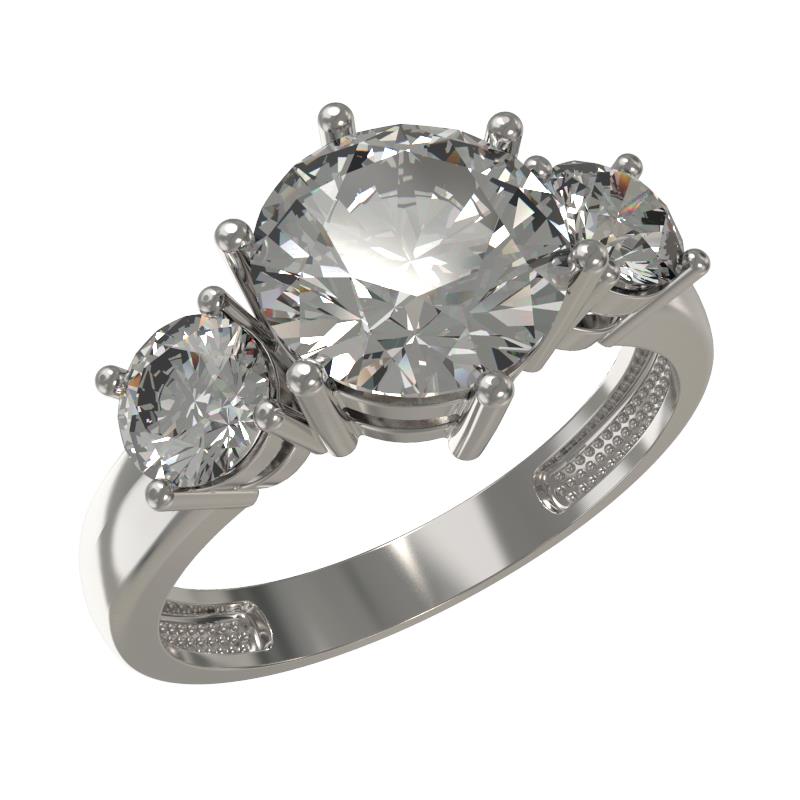 Серебряное кольцо с фианитом 1032561-01210