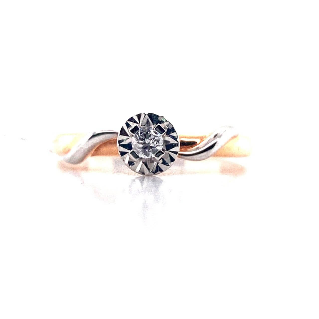 Помолвочное кольцо из золота с бриллиантом БПК-11110-0-0,08