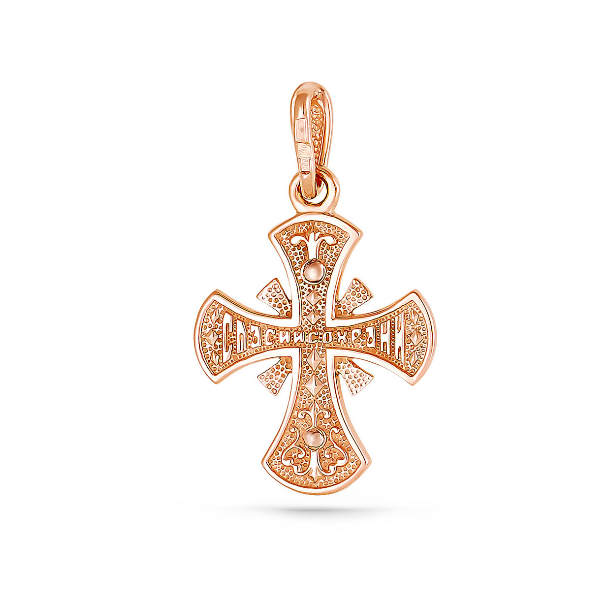 Золотой крест с бриллиантом 3-0076-1007