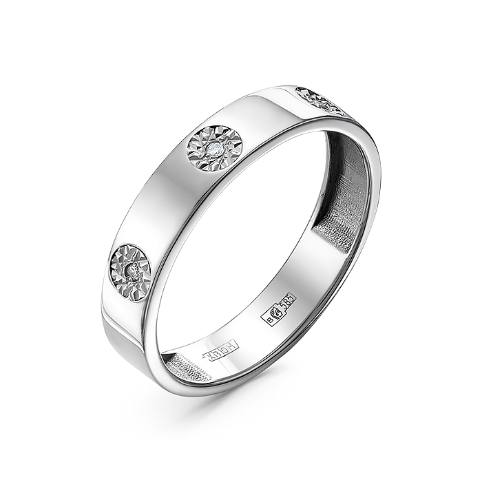 Обручальное кольцо из белого золота с бриллиантом к0903-220