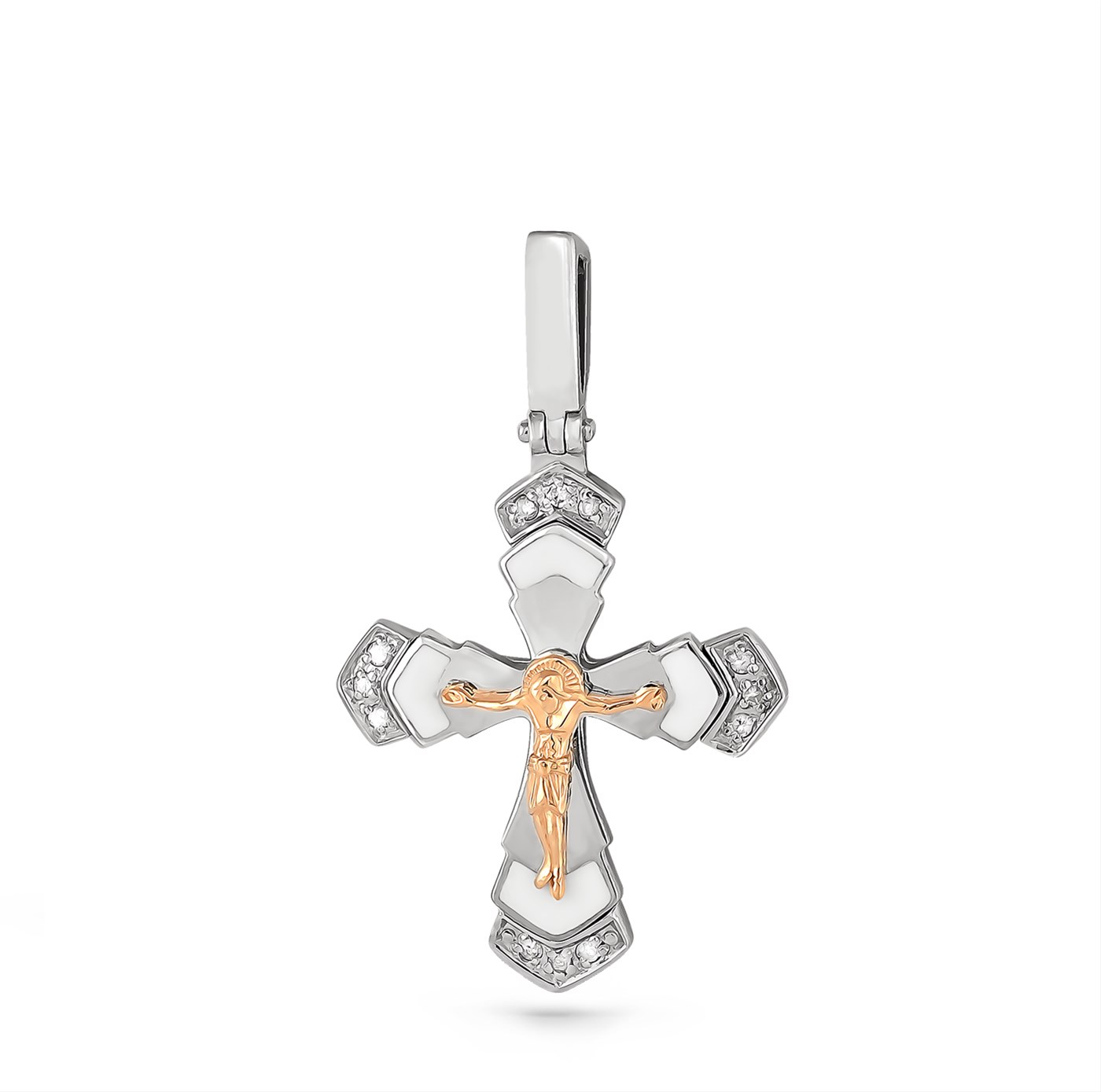 Серебряный крест с бриллиантом арт. 3-141-1010 3-141-1010