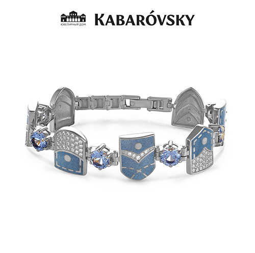 Браслет из серебра с фианитом и с шпинелем KABAROVSKY 14-006-73103 14-006-73103