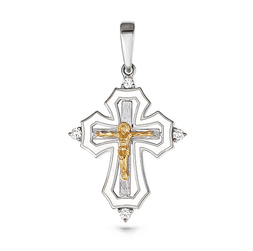 Серебряный крест с фианитом 3-129-7910