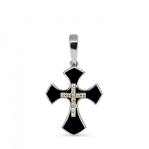 Серебряный крест с фианитом 3-134-7902