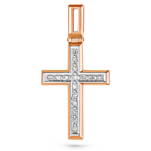 Золотой крест с бриллиантом 3-0027-1000