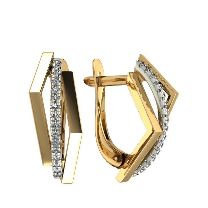 Серьги из золота с фианитом САНИС 01-216493 01-216493