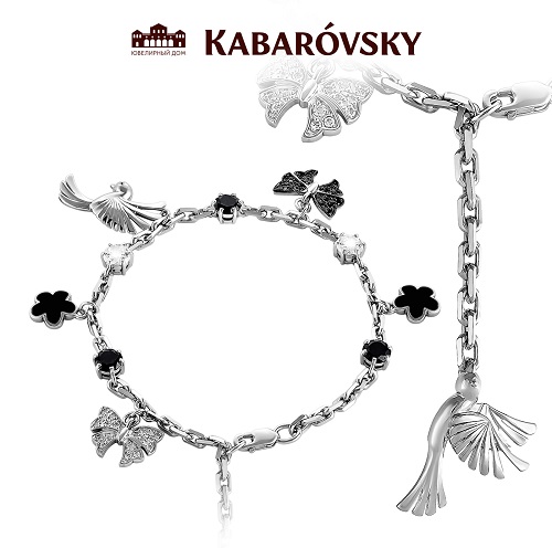 Браслет из серебра с шпинелем и с кристаллом сваровским KABAROVSKY 14-119-0102 14-119-0102