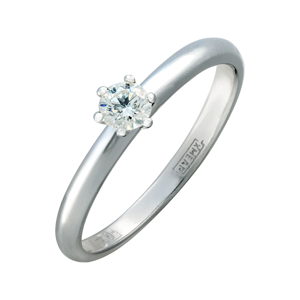 Помолвочное кольцо из белого золота с бриллиантом 0301