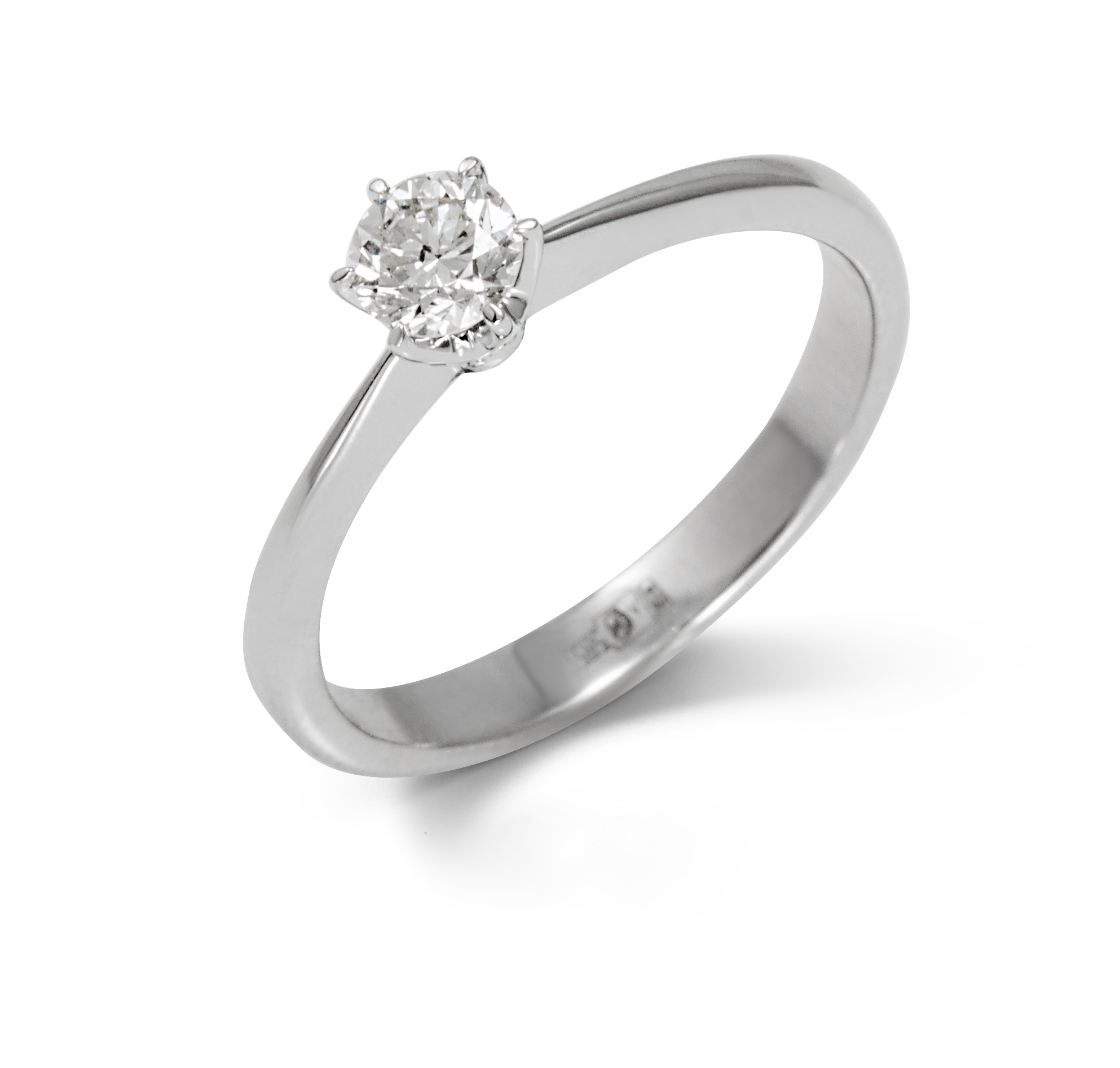 Помолвочное кольцо из белого золота с бриллиантом БПК-11184-1-0.30
