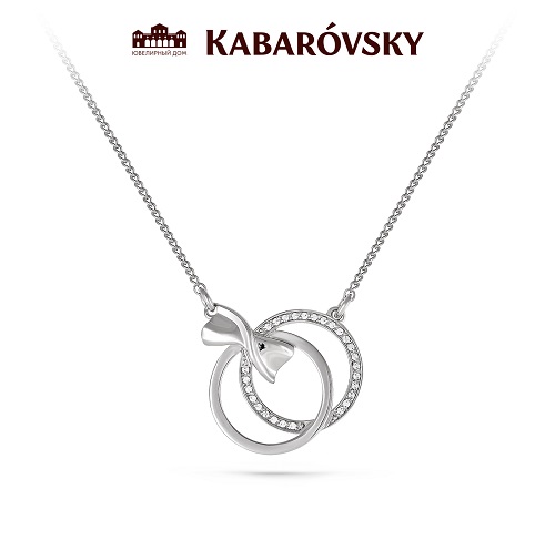 Колье из серебра с кристаллом сваровским KABAROVSKY 16-091-0100 16-091-0100